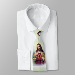 Cravate Jésus avec le Coeur lumineux