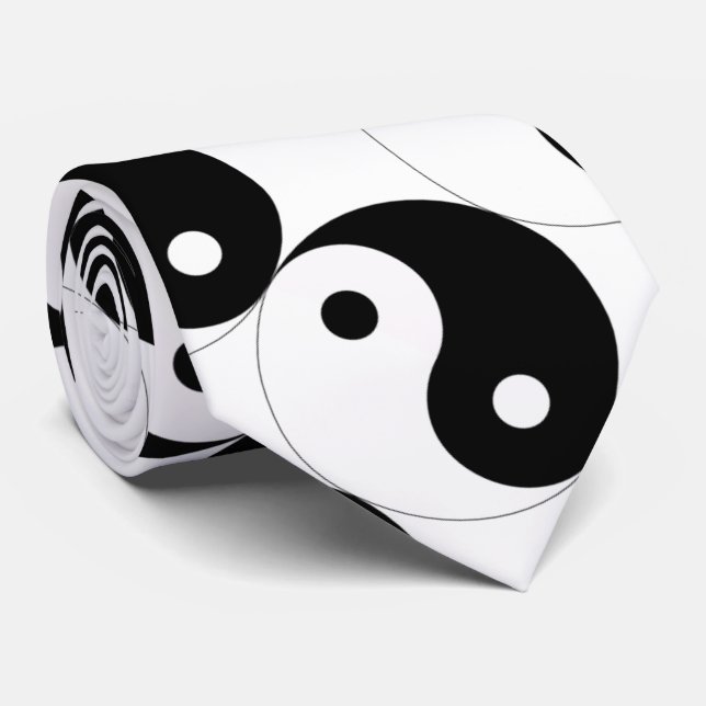 Cravate JIN JANG noir blanc (Roulé)