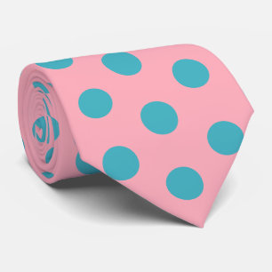 Cravate Jockey soies bleu vert points sur derby rose