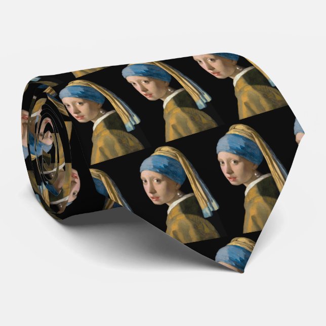 Cravate Johannes Vermeer - Fille avec une oreille perle (Roulé)