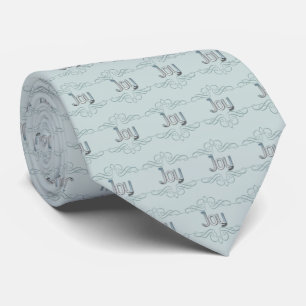 Cravate Joie bleue en pastel de Noël de fête