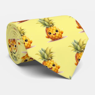 Cravate Joli carrelé motif de fruits d'ananas