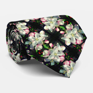 Cravate Joli Crabappé Motif de fleurs de printemps