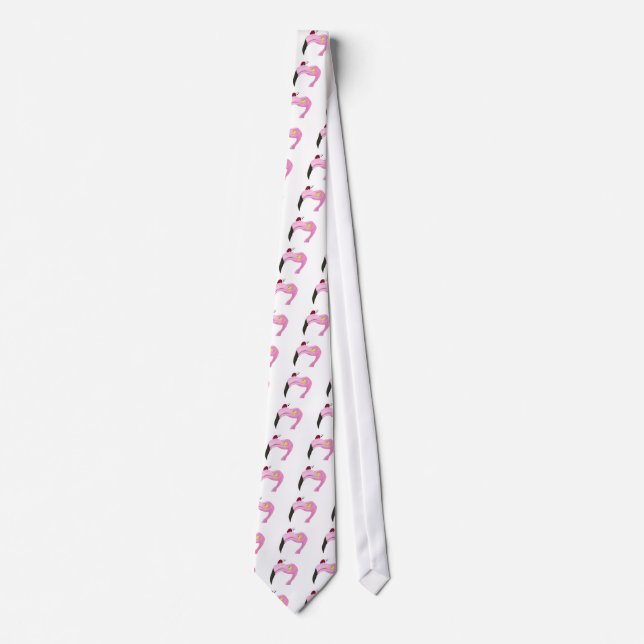 Cravate Joli Flamant rose rose (Devant)