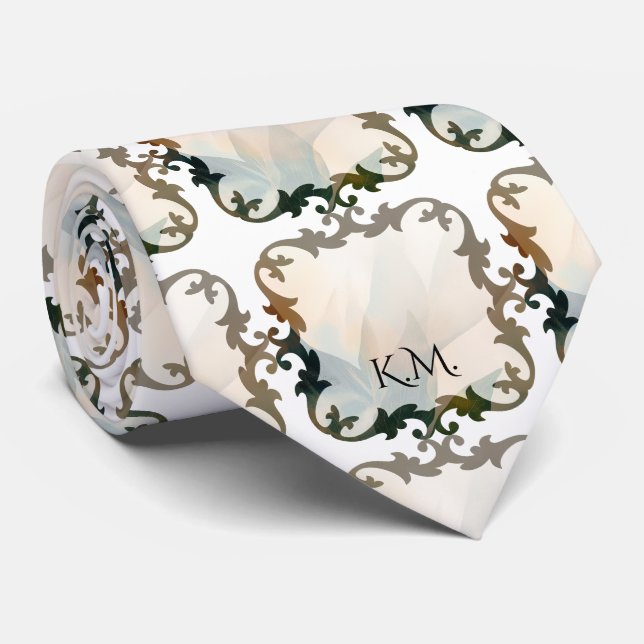 Cravate Joli Monogramme Victorien Chic (Roulé)