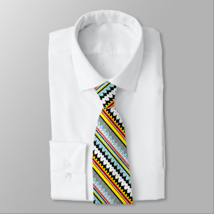 Cravate Joli motif de bandes géométriques colorées