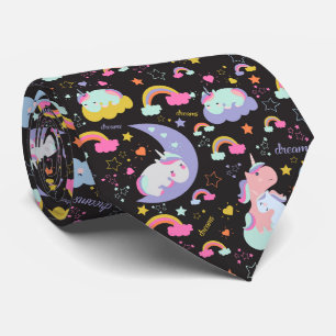 Cravate Joli motif de licorne aux rêves magiques