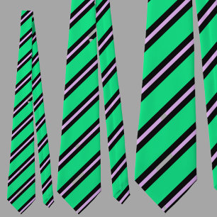 Cravate Joli Motif de rayures vertes colorées