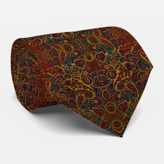 Cravate Joli motif paisley vintage marron foncé