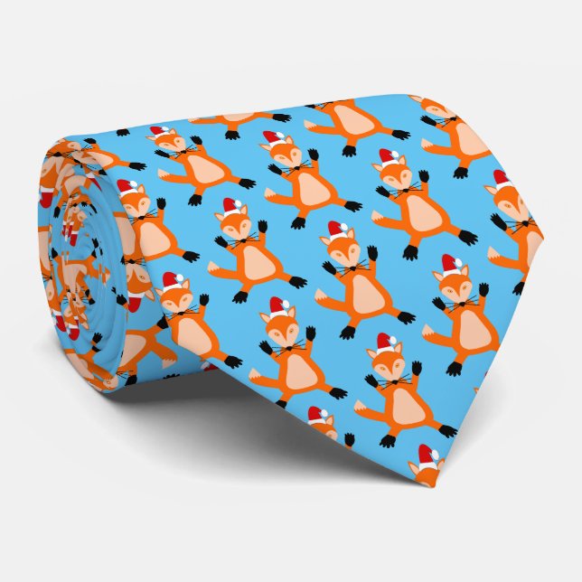 Cravate Joli Noël Fox Motif (Roulé)