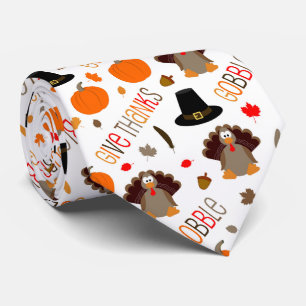 Cravate Joli Thanksgiving Motif Gobble Remercier