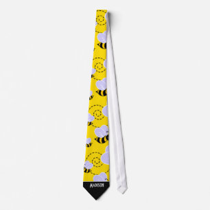 Cravate Jolie abeille jaune et noire