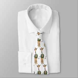 Cravate Jolie Girafe saint rouge vert couronne