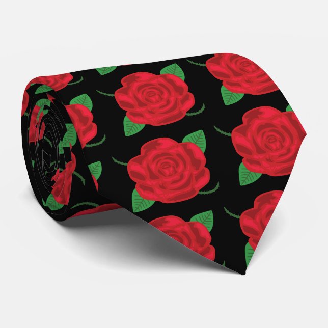 Cravate Jolie Rose rouge (Roulé)