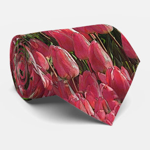 Cravate Jolie tulipe rose