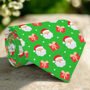 Cravate Jote Père Noël cadeau de Noël neige sur Arrière - 