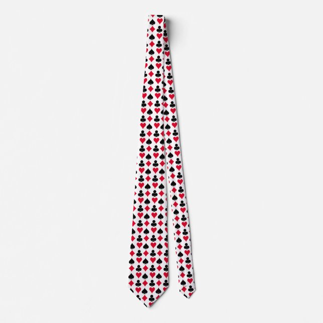 Cravate Jouer des symboles de cartes motif (Devant)