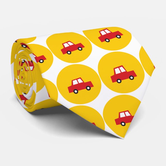 Cravate Jouets pour garçons Voiture rouge Points jaunes Ca (Roulé)