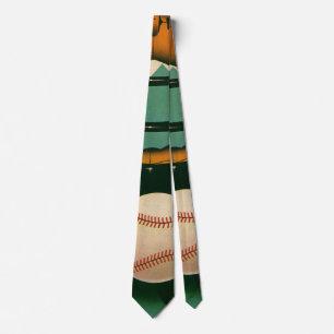 Cravate Joueur de baseball vintage, receveur avec gant