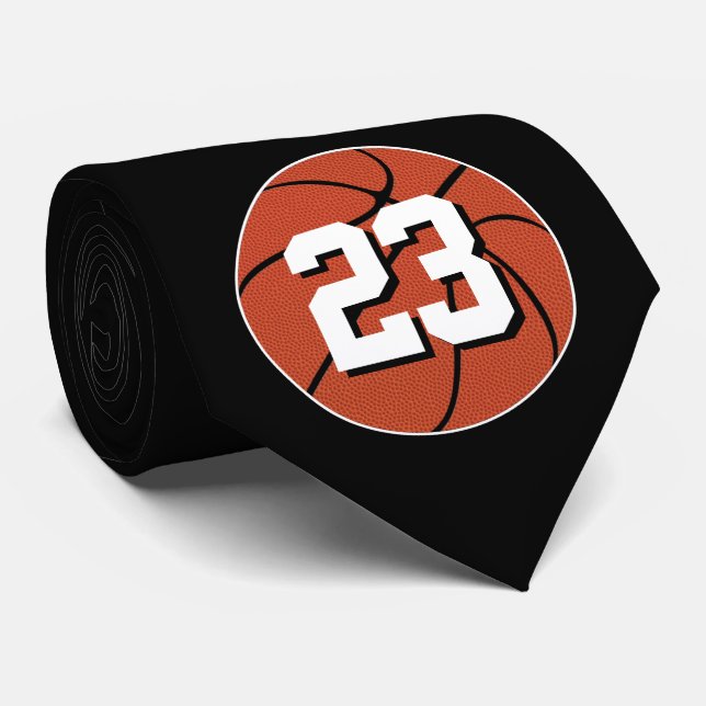 Cravate Joueur de basket / Entraîneur Numéro ou lettres pe (Roulé)