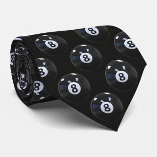 Cravate Joueur de billard américain Balle 8 noire Cool