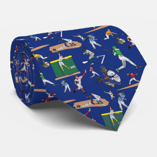 Cravate Joueurs de baseball amusants Illustrations Motif