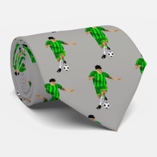 Cravate Joueurs de football Kicking Ball Green Uniform