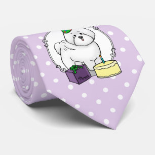 Cravate Joyeux anniversaire (fête) Bichon Frise Dog - mign
