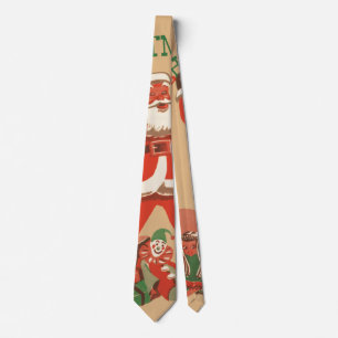 Cravate Joyeux Noël à tous ! Père Noël vintage