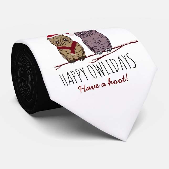 Cravate Joyeux Owlidays, Festive (Roulé)