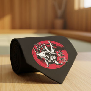 Cravate Judo Kanji et Lancer du Soleil Levant 