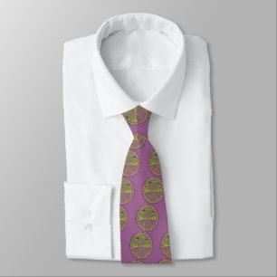 Cravate Kaleidoscope africain violet et jaune traditionnel