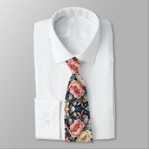 Cravate Kaleidoscope Floral Moderne Symétrique