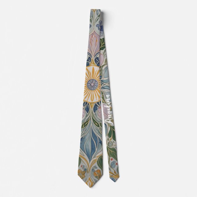 Cravate Kaleidoscope floral Personnalisé (Devant)