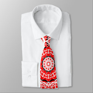 Cravate Kaleidoscope Rouge Blanc Aléatoire