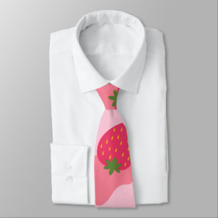 Cravate kawaii strawberry cow pattern
