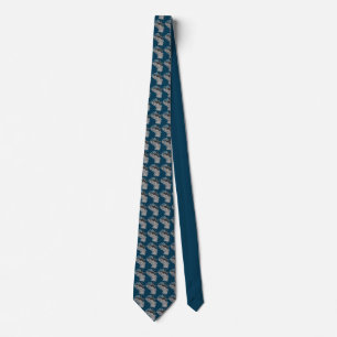 Cravate Kayak blanc sur Navy Blue