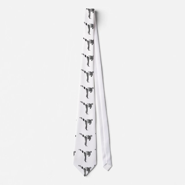 Cravate KICKBOXER BAR CODE Motif de code-barres de kickbox (Devant)