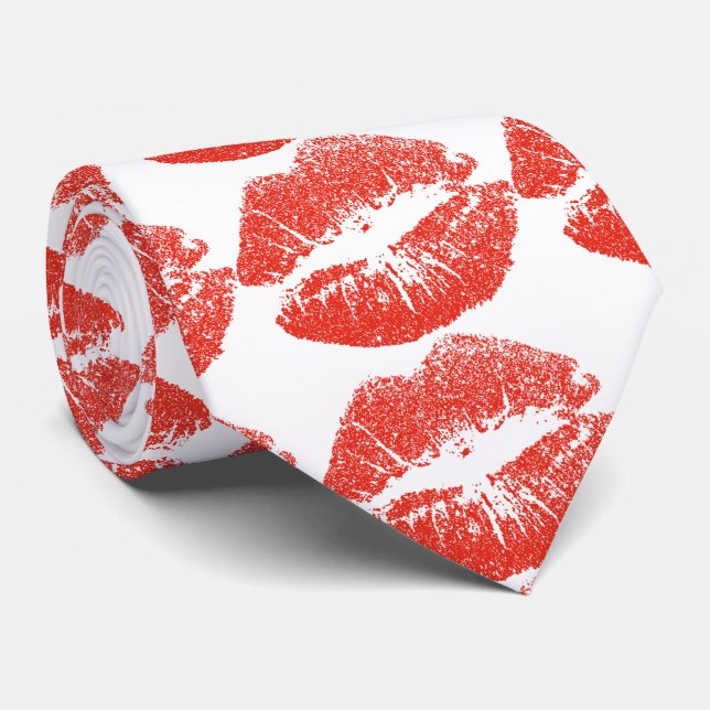 Cravate Kissing Red lips (Roulé)