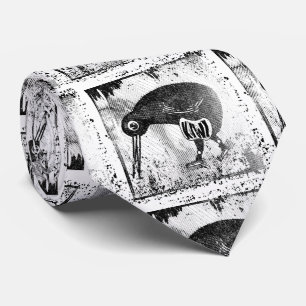 Cravate Kiwi noir et blanc