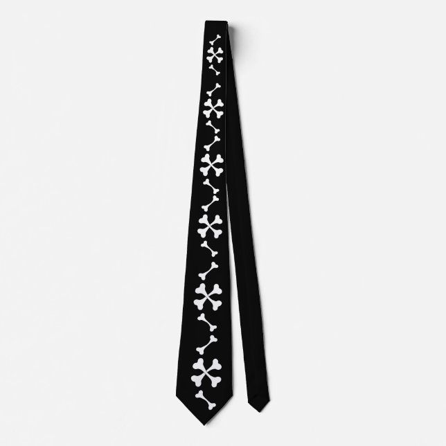 Cravate Knochen Muster Krawatte schwarz (Devant)