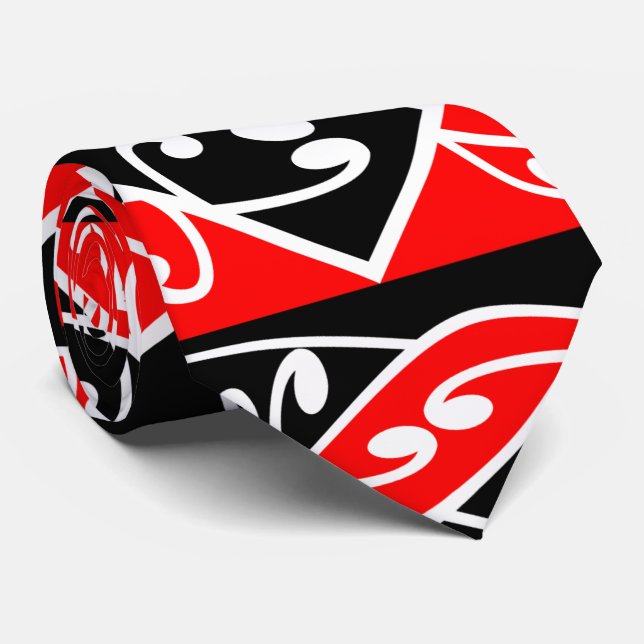 Cravate Kowhaiwhai traditionnel Maori Koru Motif (Roulé)