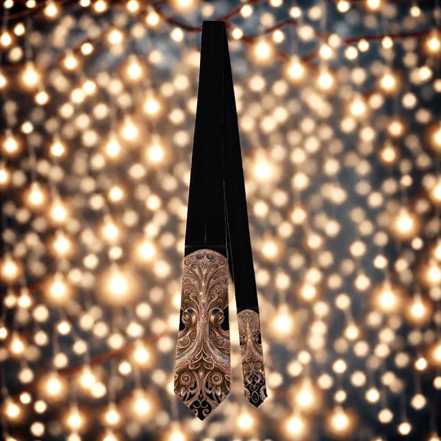 Cravate Kraken Steampunk Octopus Ornate Gold et Noir (Créateur téléchargé)