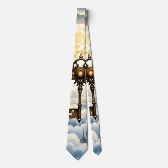 Cravate La Clé de l'Éternité – Ailes Steampunk  (Devant)