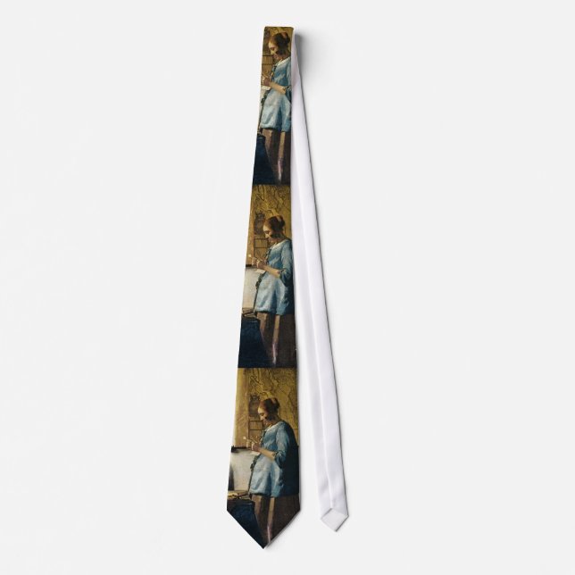 Cravate La femme de Vermeer dans le bleu lisant une lettre (Devant)