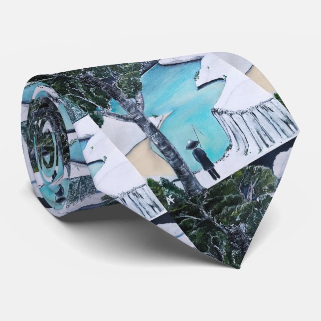 Cravate La peinture du pêcheur par Alfred Fox (Roulé)