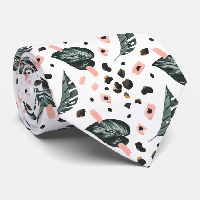 Cravate La végétation tropicale de la jungle| Monogramme d (Roulé)