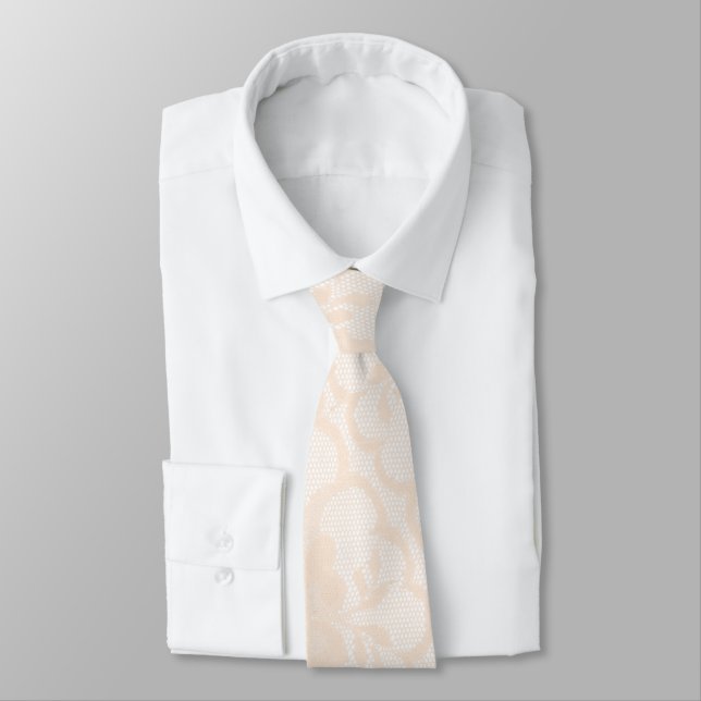 Cravate Lace blanche moderne Royal Pastel Crema (Attaché)