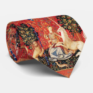 Cravate LADY AND UNICORN, Lion, Fleurs, Animaux