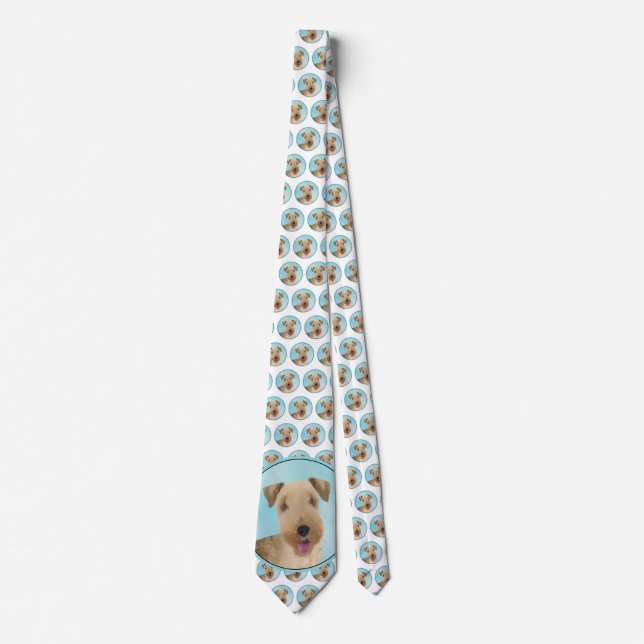 Cravate Lakeland Terrier Peinture - Cute Original Chien Ar (Devant)